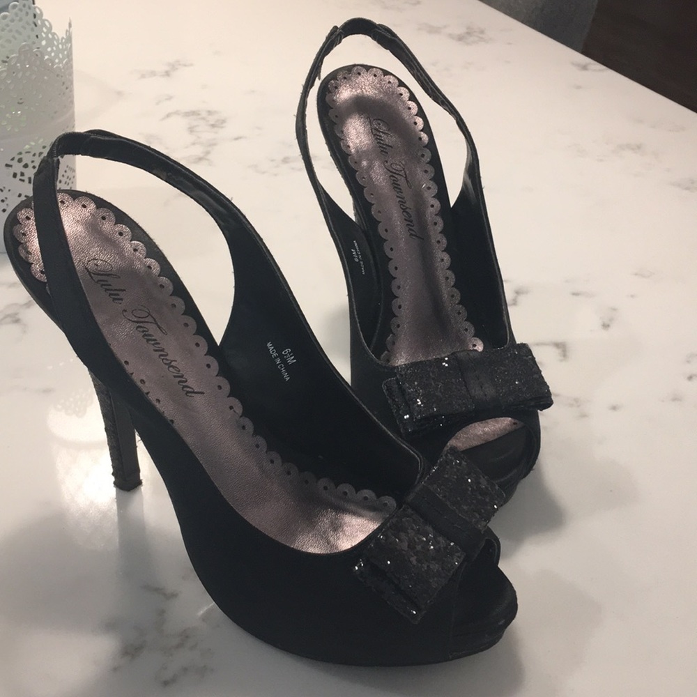 Black Heels with Sequin Accents